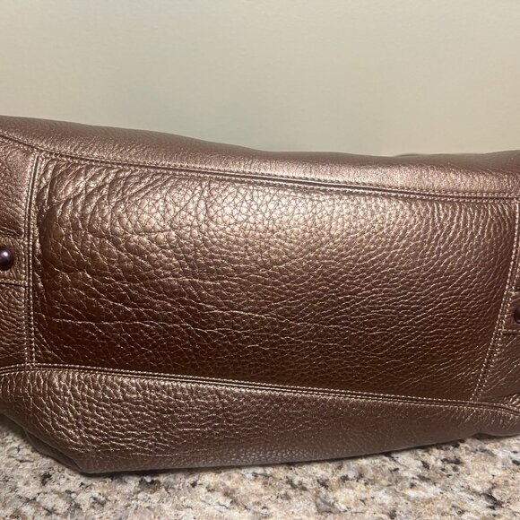 Coach Maggie #14313 Metallic Bronze Leather Bag & Wallet - Picture 4 of 16